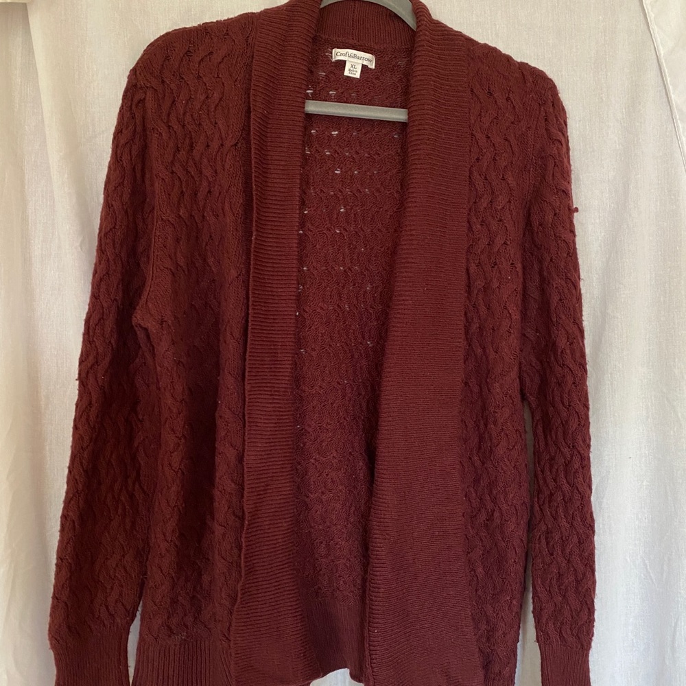 Croft & Barrow knitted maroon cardigan